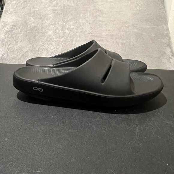 Oofos OOahh Slides Mens 7 Black Comfort Recovery Sandals